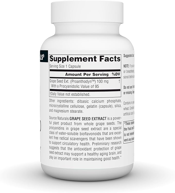 Source Naturals Grape Seed Extract, Proanthodyn, Antioxidant Protection*, 100 mg - 120 Capsules