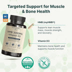VINATURA HMB 3000mg and Vitamin D3 Supplement - HMB (Beta-Hydroxy Beta-Methylbutyrate), Vitamin D3 (1600 IU), Made in USA & NSF Certified for Sport - 120 Capsules