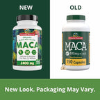 Peruvian Naturals Organic Maca Root Capsules for Women & Men, 2400 mg, 300 Vegan Pills with Black, Red & Yellow Root, Gelatinized, Non-GMO, Pack of 2