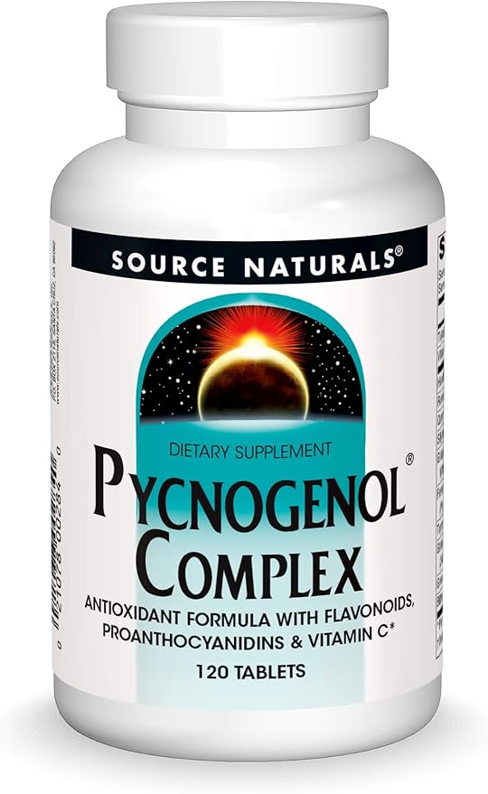 Source Naturals Pycnogenol Complex Antioxidant Formula Rich in Flavonoids, Proanthocyanidins & Vitamin C - 12 Tablets