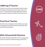 Doctor's Recipes Taurine Supplement 1000mg, Amino Acids Supplement with Vitamins B1, B2, B6, Folate, Methyl B12, Non-GMO, No Gluten & Soy, Support Heart, Visual, Nerve Health, 120 Veggie Capsules