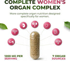 ForestLeaf Beef Organ Supplement for Women - Zero Fillers, Grass Fed Beef Organs Complex - 1200mg per Serving - Support Women's Energy & Overall Health - 120 Capsules