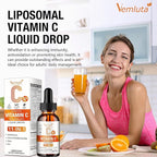 2 Packs Liposomal Vitamin C 2000mg Liquid Drop, High Absorption VC Complex Rose Hips with Echinacea, Citrus Bioflavonoids, Zinc, Vitamin D3 for Immune System & Antioxidant,4 FL Oz