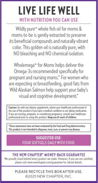 New Chapter Wholemega for Moms Fish Oil Supplement, Tiny Capsules, 2000mg per Serving, Prenatal DHA with Omega-3 + Vitamin D3 for Prenatal & Postnatal Support, 500mg Each - 90 Count