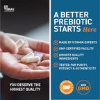 Dr. Tobias Prebiotics Digestive Support, Advanced Prebiotic Supplement for Gut Health, Immune Function & Boost for Probiotics for Women & Men, Vegan, Non-GMO, 90 Capsules, 90 Servings