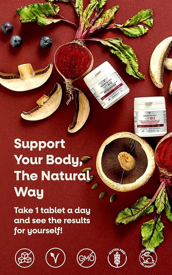 Vegan Vitamin B12 Sublingual Supplement — for Metabolism & Energy, Vitamins & Health Supplements — (60 Tablets)