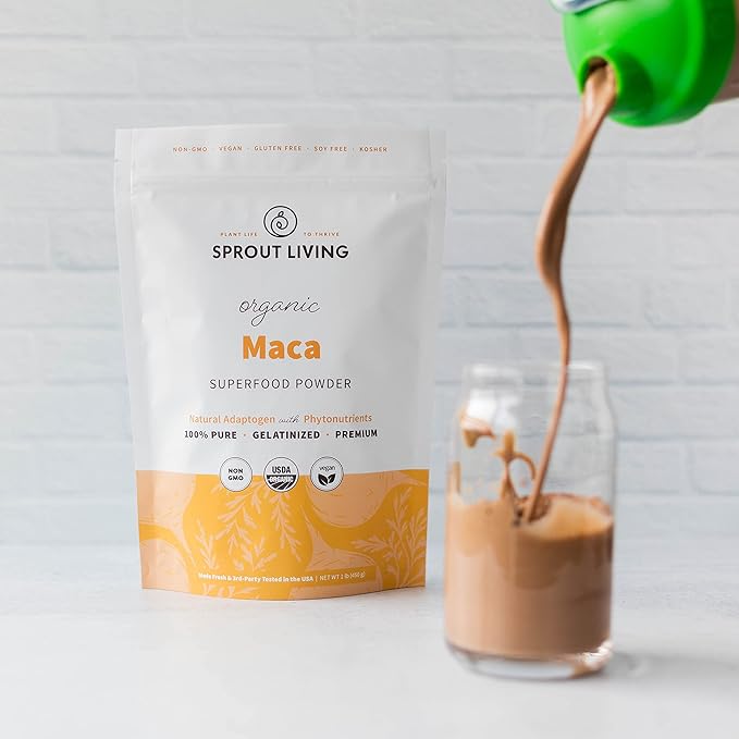 Sprout Living Organic Gelatinized Maca Root Powder, Superfood, Adaptogen, 1 lb