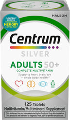 Centrum Silver Multivitamin for Adults 50 Plus, Multivitamin/Multimineral Supplement, Vitamin D3, B-Vitamins, Gluten Free, Non-GMO Ingredients, Supports Memory and Cognition in Older Adults - 125 Ct
