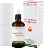 2.2% Lugol's Iodine Solution 3.4 Fl Oz | Pharmaceutical Grade Ingredients | Lugols Solution Made with Iodine and Potassium Iodide | Third-Party Tested | Heiltropfen®