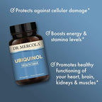 Dr. Mercola Ubiquinol - Supports Energy Production - Antioxidant Supplement - Non-GMO, Gluten-Free & Soy-Free - 30 Capsules (30 Servings) - 150 mg