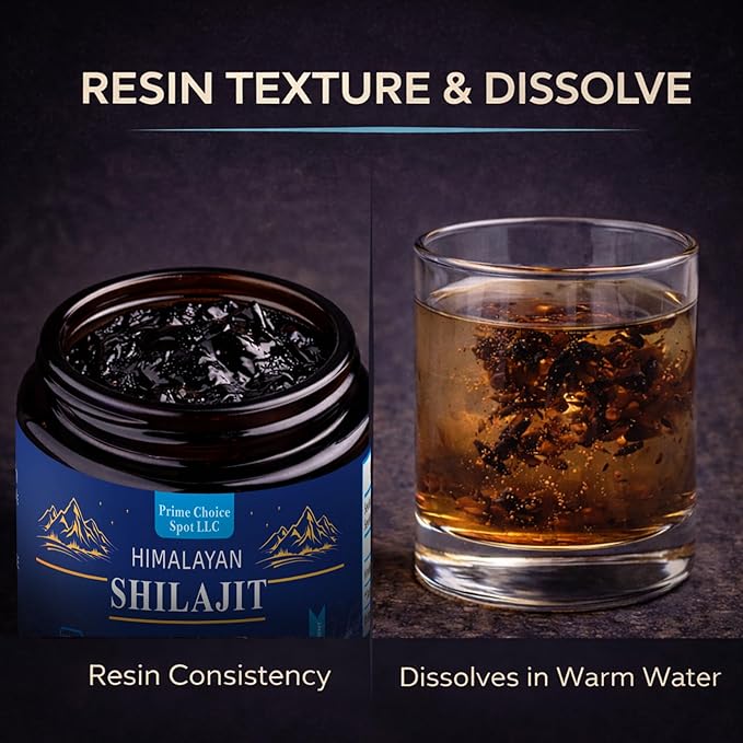 Himalayan Shilajit Resin 50g | Pure Gold Grade Mumiyo from Gilgit-Baltistan | Raw Mineral Pitch with Fulvic & Humic Acid | 85+ Trace Minerals
