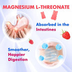 1000mg Magnesium L-Threonate Gummies for Kids & Adults - Muscle & Nervous System Support, Vegan, Sugar-Free Raspberry Flavor, 120 Gummies