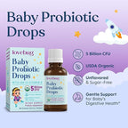 LOVEBUG Baby Probiotic Drops - Organic Probiotics for Immune Support and Baby Constipation & Colic Relief - Tasteless & Sugar-Free Liquid Drops for Newborns, Babies & Infants (0-12 Months) - 10ml