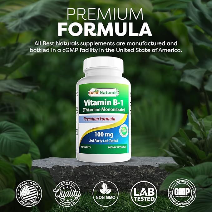 Best Naturals Vitamin B1 as Thiamine Mononitrate 100 mg 120 Tablets (120 Count (Pack of 1))
