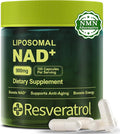 NAD+ Supplement, NAD Nicotinamide Riboside Resveratrol, Liposomal NAD - NMNH Supplement Alternative for Anti-Aging, Mental Clarity & Cellular Energy 100 Capsules