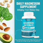 Magnesium Glycinate 500mg, High Absorption Magnesium Supplement with Vitamins B6 & D3, Chelated Magnesium Glycinate Capsules for Muscle, Heart, Calm & Immune Health, Non-Buffered, 120 Capsules