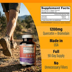 Smart Nutra Labs Quercetin with Bromelain- 180 Count, 1200mg Serving- Supports Immune Health & Energy- Vegan Friendly, Non-GMO, Gluten Free Capsules