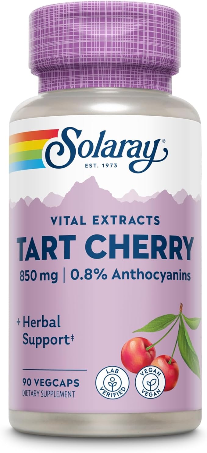 Solaray Tart Cherry Fruit Extract 850 mg - Tart Cherry Supplement with Antioxidants, Fruit Juice Extract with Flavonoids - 90 VegCaps