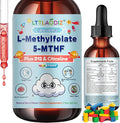 Liposomal L-Methylfolate 5-MTHF Liquid for Kids & Teens – High Absorption Methylated Folate with Citicoline & Methyl B12 – Supports Focus, Clarity & Cognitive Development – Sugar-Free Berry – 2 fl oz