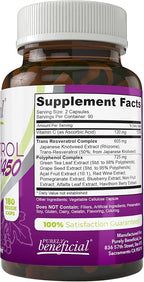 PURELY beneficial RESVERATROL1450-90day Supply, 1450mg per Serving of Potent Antioxidants & Trans-Resveratrol, Promotes Anti-Aging, Cardiovascular Support, Maximum Benefits(1bottle)