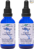 Eidon Liquid Silica Mineral Concentrate - Silica Supplement for Hair, Skin, and Nails, Supplement Drops to Support Collagen Production & Hair Loss for Women & Men, Helps Manage Calcium - 2 oz, 2 Pack