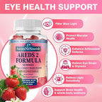 Areds 2 + Advanced Formula for Macular Health, 22-in-1 Eye Vitamin & Mineral Supplement w. Zeaxanthin, Zinc & Vitamin C Supports Eye Strain, Pressure, Night Vision, 60 Chewable Gummies