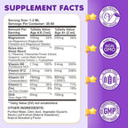 Magnesium Glycinate Liquid for Kids - Magnesium Bisglycinate Drops with L-Theanine, Chamomile & Vitamin B6, B12, C, D3 for Sleep, Relaxation, Immune Support, Calm & Focus - 2 Fl Oz, Strawberry Flavor