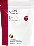 Bariatric Advantage Multi Chewy Bite - Soft Chew Multivitamin for Bariatric Surgery Patients - Chewable Multivitamin with Folic Acid, Vitamin D3 & More - Dark Cherry Flavor - 60 Count