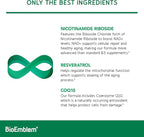BioEmblem NAD+ Supplement | 300 mg Nicotinamide Riboside with CoQ10 & Resveratrol | Supports Healthy Aging, Cellular Energy and Cognitive Function | Non-GMO, Gluten Free - 45 Capsules