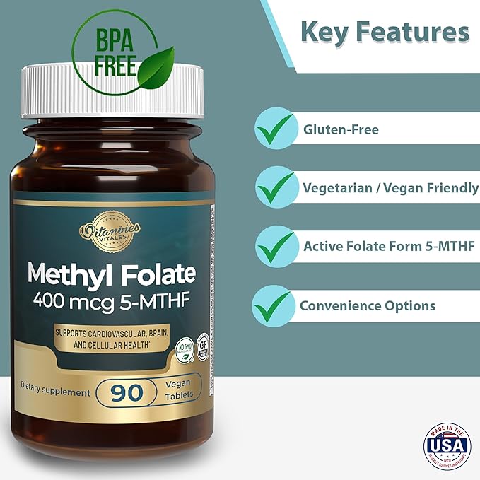 Methyl B12 + Folate – 90 Vegan Tablets | Active B12 & Methyl folate for Energy