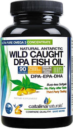 Fish Oil Omega-3 Supplement – Wild Caught DPA EPA DHA – 2900 mg Triple Strength – Burp-Free Softgels – 90 Count