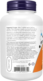 NOW Foods Supplements, L-Arginine 1,000 mg, Nitric Oxide Precursor*, Amino Acid, 120 Tablets