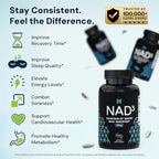 HPN NAD3 Clinical NAD+ Booster, Cellular Health & Natural Energy - NAD Supplement for Healthy Aging, Metabolic Support, NRF2 & Longevity, Nicotinamide Riboside & NMN Alternative, 240ct, 120-Day Supply