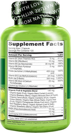 NATURELO Vitamin B Complex,120 Capsules, Vegan, CoQ10, Methyl Folate, Biotin, Fruit & Veg Blend, Supports Energy and Healthy Stress Response, Super B Complex Vitamins for Women and Men