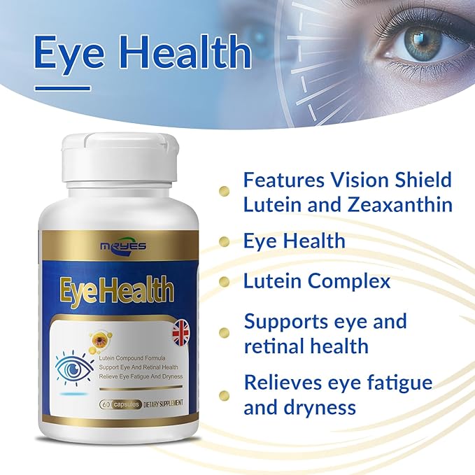 Lutein 20 mg with Zeaxanthin, Bilberry Extract, Vitamins E for Men and Women Dietary Supplements for Eye Health Supports Vision Clarity, Antioxidant Protection & Eye Health | 60 Capsules