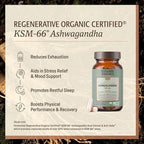 Regenerative Fermented KSM-66 Ashwagandha Vegan Capsules with Acti Veda™ (600mg, 30 Servings), Up to 150% More Effective Than KSM-66 Alone
