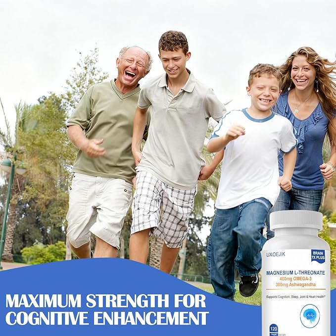 Magnesium L-Threonate, 2000mg Magnesium Supplement - Non-GMO, Gluten-Free, 120 Capsules
