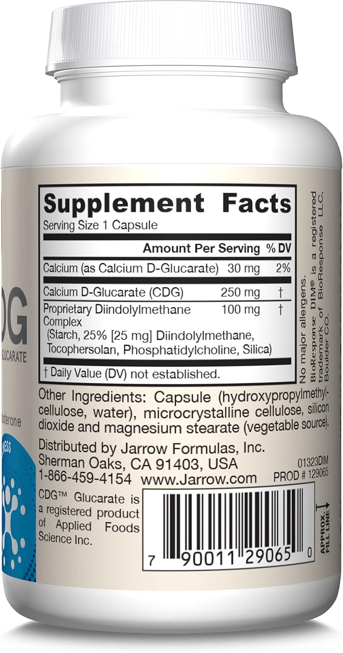Jarrow Formulas - DIM + CDG Veggie Capsules - - DIM & CDG Supplement - for Hormone Balance - Non-GMO - Gluten Free,30 Count (Pack of 2)