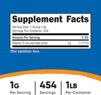 Nutricost Pure Ascorbic Acid Powder (Vitamin C) 1LB