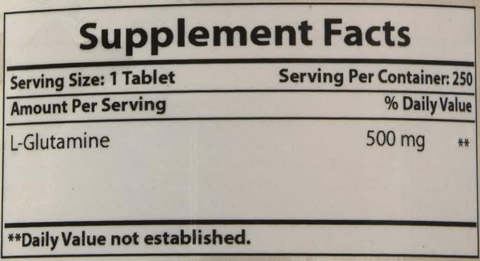 Best Naturals L-Glutamine 500 mg 250 Tablets