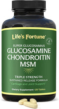 Life's Fortune Triple Strength Glucosamax - 1000mg Premium Glucosamine, Chondroitin and MSM Supplement with Vitamin C for Joint Comfort & Mobility, 120 Tab
