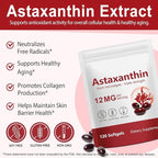 2Pack Premium Astaxanthin 12mg, Natural Antioxidant Supplement for Eye, Joint, Skin Health,Microalgae Source, 4 Month Supply | Supports Internal Circulation, 240 Softgels