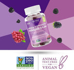 SUKU Vitamins - Mega Strength Magnesium - 177 mg of Magnesium Bisglycinate Gummies for Muscle Function - Easy to Chew - Non GMO, Gluten Sugar Free - Grape BlackBerry Flavored Gummy Vitamins (50 Count)