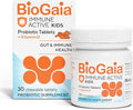 BioGaia Immune Active Kids | Probiotic + Vitamin D | for Digestive & Immune Health | Ages 3+ | Allergen, Dairy, Soy & Gluten Free | Trusted By Pediatricians | 30 Day Supply | Orange Flavored Chewable