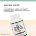 Shilajit Pure Himalayan Capsules (20% Fulvic Acid Supplement) 1,000mg of Authentic Shilajit Extract per Serving, 120 Count (High in Trace Minerals, No Fillers) by Double Wood