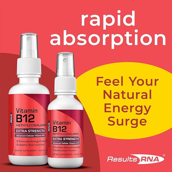 Results RNA - Advanced Cellular Vitamin B12 Methylcobalamin Supports Heart Health, Good Mood, Energy & Brain Function. Enjoy Superior Absorption Vitamin B12 Formula (4 oz - 60 Servings)