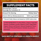 Liposomal Vitamin B12 Spray | 60 Servings | 2 Month Supply |1 fl oz | Non-GMO | No Added sugars | Gluten Free | Travel Friendly | Supports Energy, Nerve Health and Brain Function