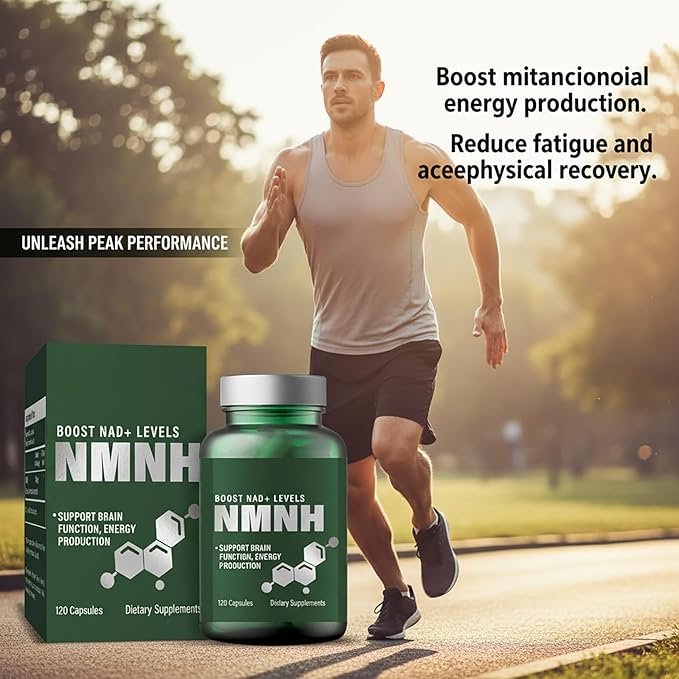 NMNH Supplements 500mg, Advanced NAD+ Supplement for Energy and Vitality Support, Pure NMNH Capsules as NMN Alternative, Supports Healthy Aging and Metabolism, Non-GMO, 120 Capsules