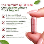 ForestLeaf D Mannose 1000mg Capsules - D-Mannose with Cranberry, Hibiscus & VIT C, Urinary Tract Health for Women and Men, Organic DMannose Pills for UTI, Urinary Health & Bladder Support 60 Capsules