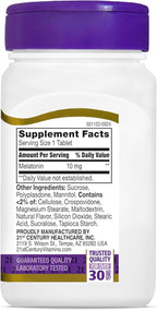 21st Century, Melatonin Quick Dissolve Tablets 10 mg, White, Cherry, 120 Count